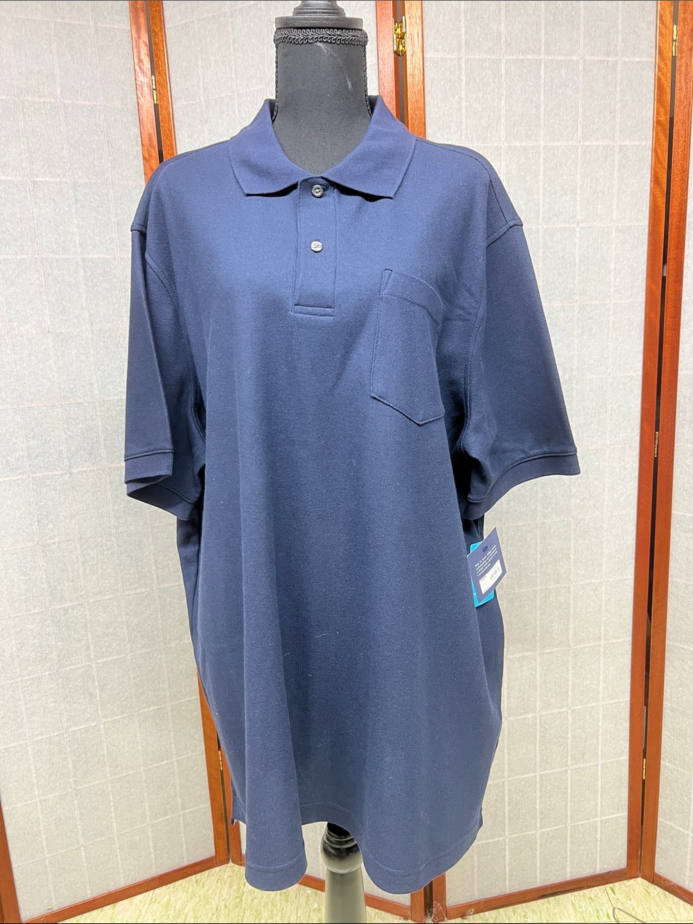 croft & barrow Navy Short-Sleeve Polo with Chest Pocket